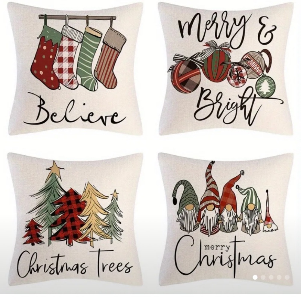Christmas themed throw pillow covers - approx 20x20
